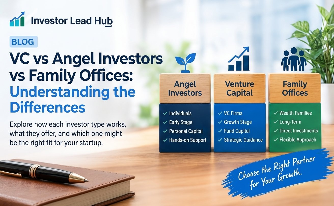 VC vs angel investors vs family offices for startups